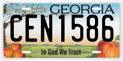 GA license plate CEN1586