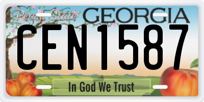 GA license plate CEN1587