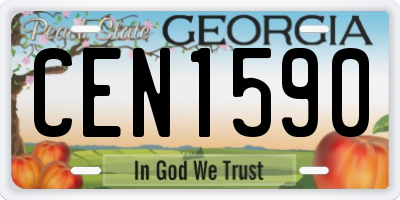 GA license plate CEN1590
