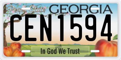 GA license plate CEN1594
