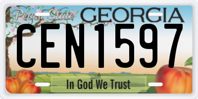 GA license plate CEN1597