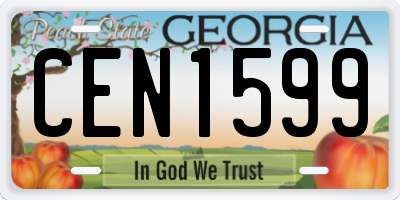 GA license plate CEN1599