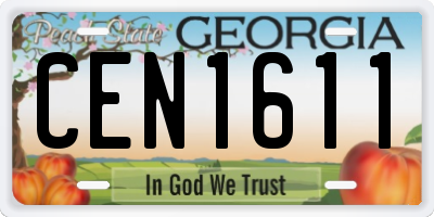 GA license plate CEN1611