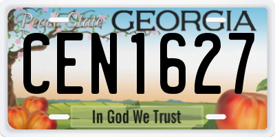 GA license plate CEN1627