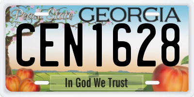 GA license plate CEN1628