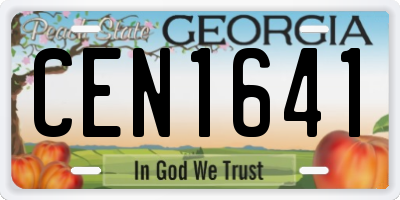 GA license plate CEN1641