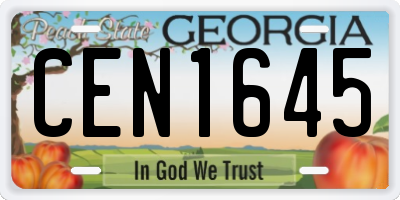 GA license plate CEN1645