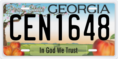 GA license plate CEN1648