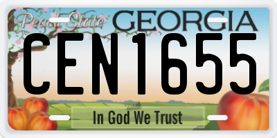 GA license plate CEN1655