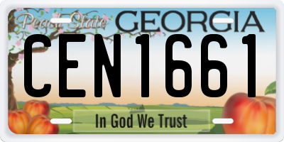 GA license plate CEN1661