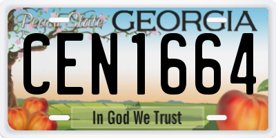 GA license plate CEN1664