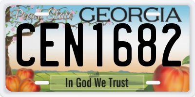 GA license plate CEN1682