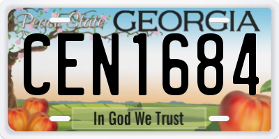 GA license plate CEN1684