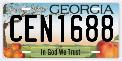 GA license plate CEN1688