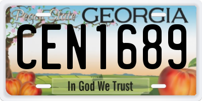 GA license plate CEN1689
