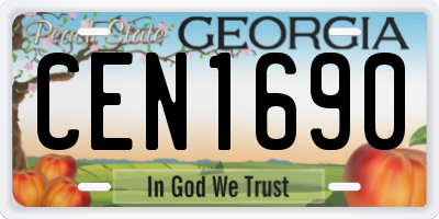 GA license plate CEN1690