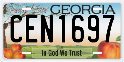 GA license plate CEN1697