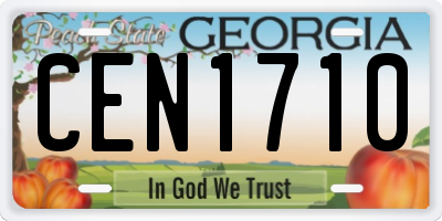 GA license plate CEN1710