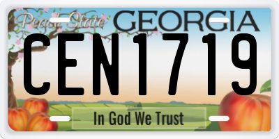 GA license plate CEN1719