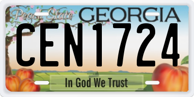 GA license plate CEN1724
