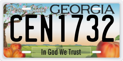 GA license plate CEN1732