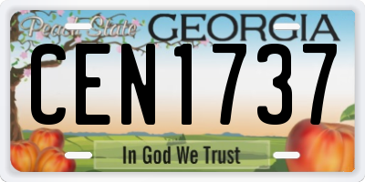 GA license plate CEN1737