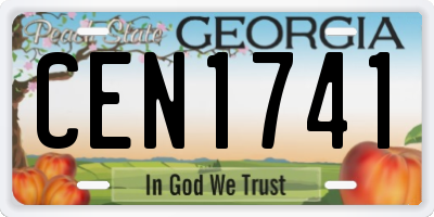 GA license plate CEN1741