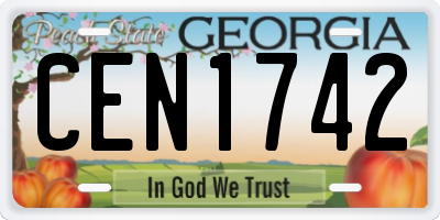 GA license plate CEN1742