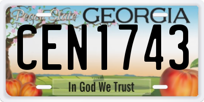 GA license plate CEN1743