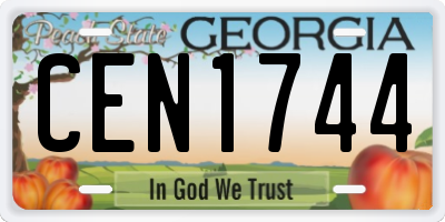 GA license plate CEN1744