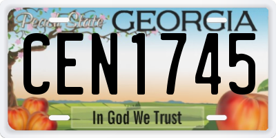 GA license plate CEN1745