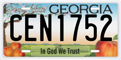 GA license plate CEN1752