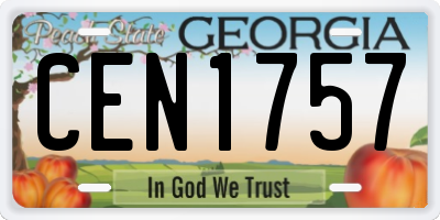 GA license plate CEN1757