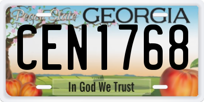 GA license plate CEN1768