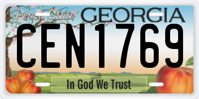 GA license plate CEN1769