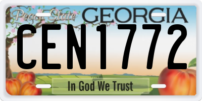 GA license plate CEN1772
