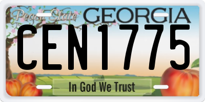 GA license plate CEN1775