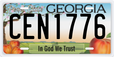GA license plate CEN1776
