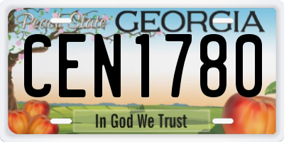 GA license plate CEN1780