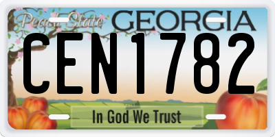 GA license plate CEN1782