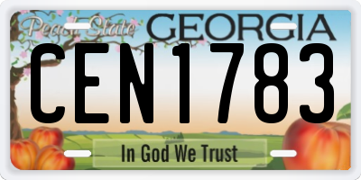 GA license plate CEN1783