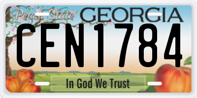 GA license plate CEN1784