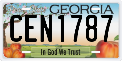 GA license plate CEN1787