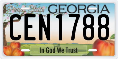 GA license plate CEN1788