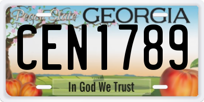 GA license plate CEN1789
