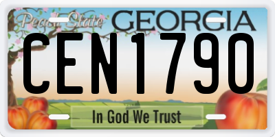 GA license plate CEN1790