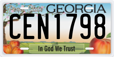 GA license plate CEN1798