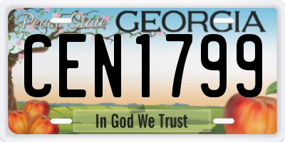 GA license plate CEN1799