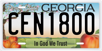 GA license plate CEN1800