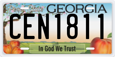 GA license plate CEN1811